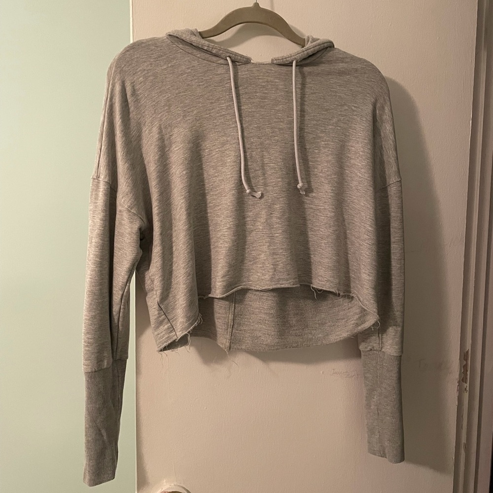 Grey NIKE cropped hooded sweatshirt